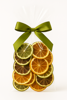 Suszone plastry pomarańczy 12 szt. 5–7 cm GrandDeco – zielone, pomarańczowe i brązowe, naturalne ozdoby świąteczne DIY