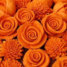 Kwiaty shola pomarańczowe 60 szt. (2–6 cm) – kolekcja Natura GrandDeco