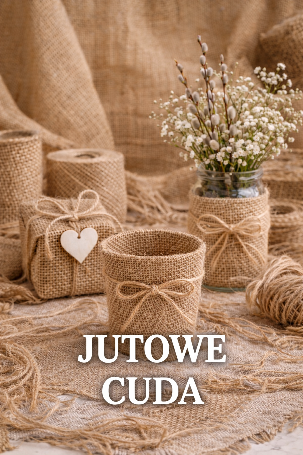 jutowe wstążki, tkaniny, sznurki