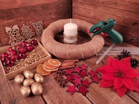 CHRISTMAS DIY garland headdress DIY candle RED GOLD