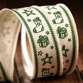 Christmas ribbon width 40mm 3 yd