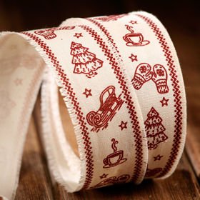 Christmas ribbon width 40mm 3 yd