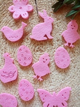 Easter decorations made of felt 4 cm / 18 pcs / pack