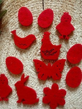 Easter decorations made of felt 4 cm / 18 pcs / pack