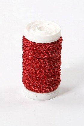 Floral copper wire on spool 75g - red 70-80 g