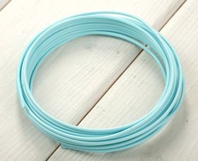 Floristic wire aluminum ring 5 m pastel blue