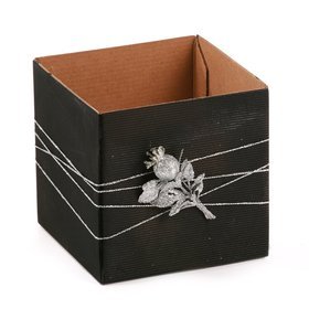 Flower Box with sponge for dry and artificial plants 10/10 cm, eco pattern
