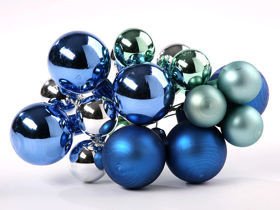 Glass balls on wire, 20-30 mm,bunch of 18 pcs