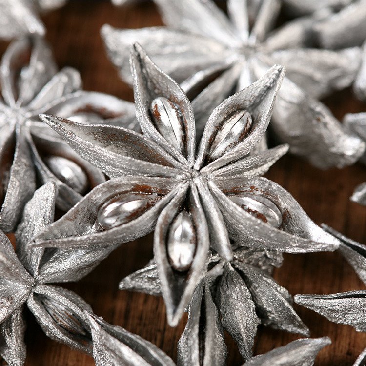 Decorative anise silver 12 stars