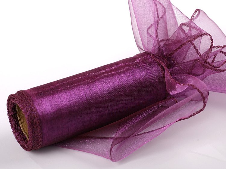 Organza GD 12 cm, 9 m length, bordered - PLUM