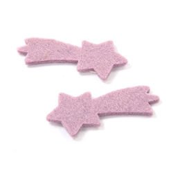 Self-adhesive purple felt comets 5 cm, 12 pcs/pkg