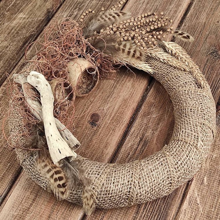 Spring jute wreath 25 cm 