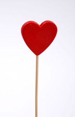 Wooden heart on stick-3