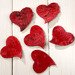 Birchen hearts, claret, 8 pcs/pkg, ca. 3-4 cm