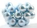 Glass balls on wire, 20mm, white, bunch of 18 pcs, mat/glittered