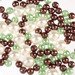 Pearls, decorative beads 50g - brown, cream, green