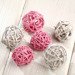 Rattan balls, diameter 4 cm, 12 pcs/pkg, bleached