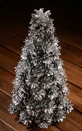 Silberner Weihnachtsbaum 25-30 cm