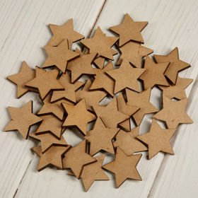 Weihnachtsdekoration aus Holz, Holzsterne 3 cm-12 St./Pack