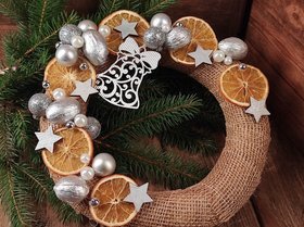 Weihnachtskranz duftende Orangen 25 cm