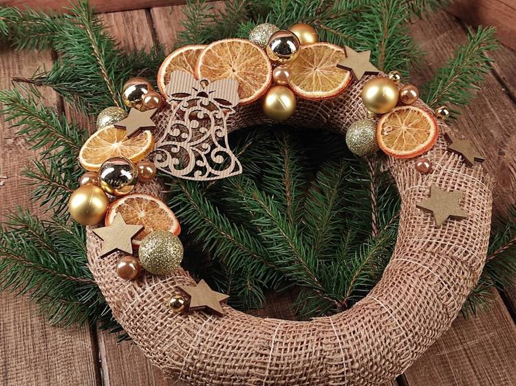 WEIHNACHTEN DIY Girlande Kopfschmuck DIY Kerze GOLD