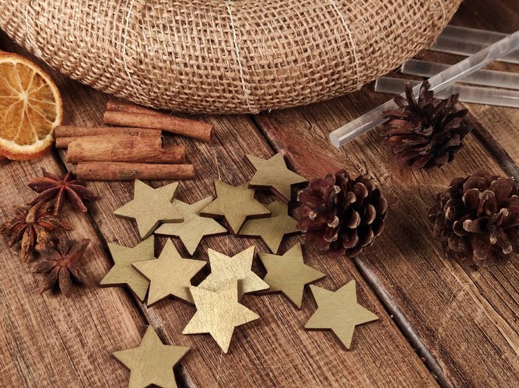 WEIHNACHTEN DIY Girlande Kopfschmuck DIY Kerze GOLD