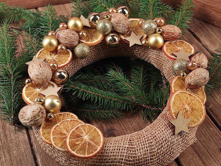 WEIHNACHTEN DIY Girlande Kopfschmuck DIY Kerze GOLD