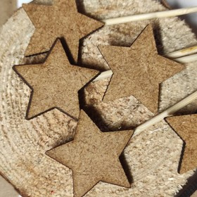 Christmas decorations. Wooden stars on the peak 20 cm-12 pcs / pack