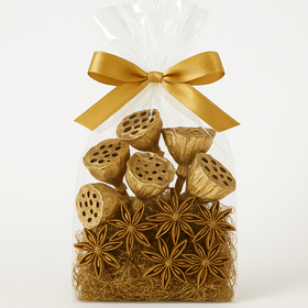 Decorative, gold anise, 12 stars