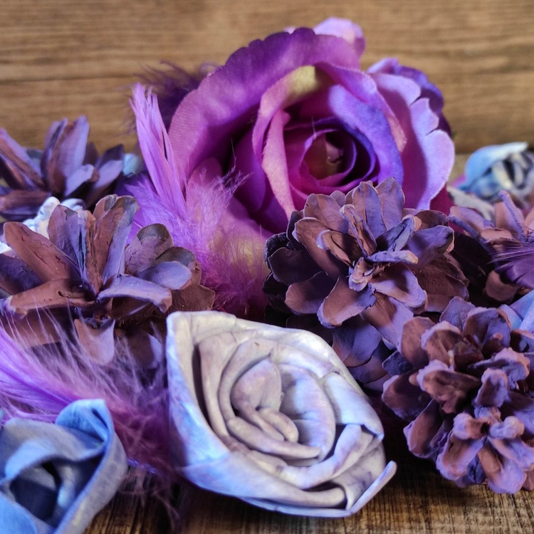 Dried salt flowers 45-50 pcs / pack - pastel purples