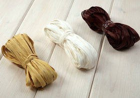 Raffia 3x 15m / W:2cm WHITE-CREAM-BROWN (mix 3)