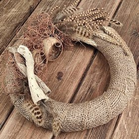 Spring jute wreath 25 cm