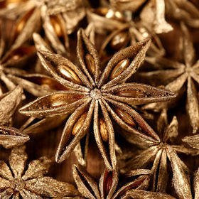 Decorative, gold anise, 12 stars