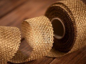 Jute gold ribbon 5cm/3 yd