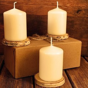 Candle 60/80 mm ecru - 3 pcs