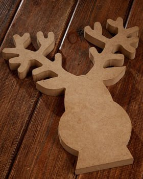 Reindeer wooden Christmas ornament 22/26 cm