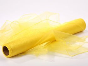 Organza, trimmed 40 cm, length 9 rm (dark yellow)