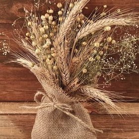 Bunch of grass, grains and linum, ca. 40 cm