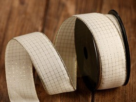 Woven ribbon, cream grating, 4cm /  3 yd