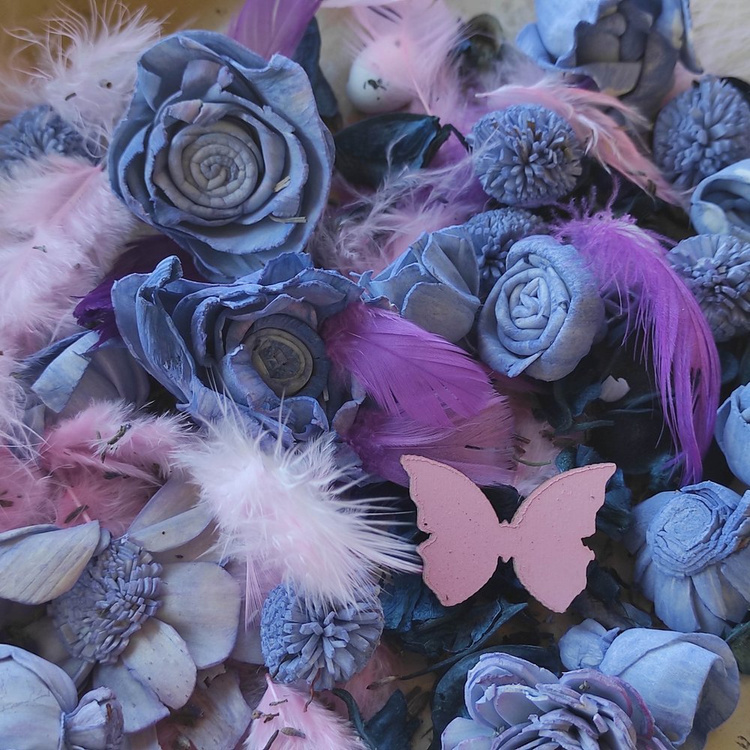 Dried salt flowers 45-50 pcs / pack - pastel purples