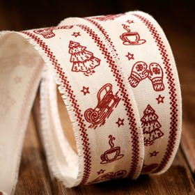 Christmas ribbon width 40mm 3 yd