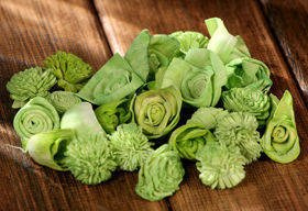 Dried flowers, 2-3 cm, ca. 30 pcs/pkg light green