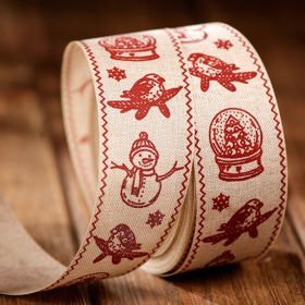 Christmas ribbon width 40mm 3 yd