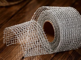 Ribbon silver net 5 cm length 5 m