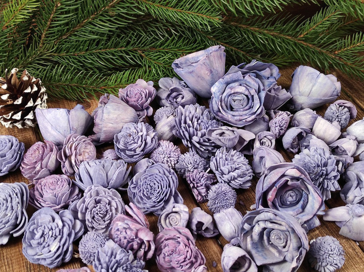 Dried salt flowers 45-50 pcs / pack - pastel purples