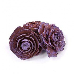 Cedar Wood Roses 6 pcs./pack Violet Lacquered