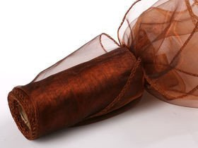 Organza GD 12 cm, length: 9m, trimmed, brown