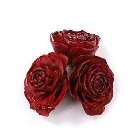 Cedar Wood Roses 6 pcs./pack Claret Lacquered