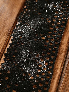 Cotton lace black glitter 55mm / 200 cm