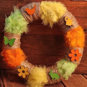 Spring jute wreath 25 cm